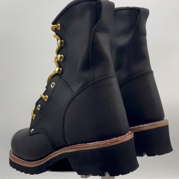 Tree Climbing Riding Black Logger Men’s Leather Upper Boots soft toe main image 4
